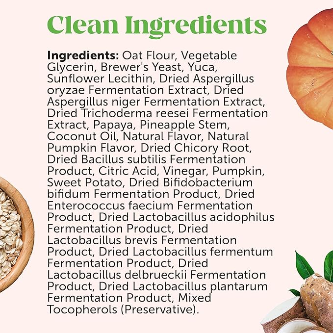 Pet Honesty Probiotics for Dogs - Digestive Enzymes Promotes Gut Health, Dog Probiotics for Bowel Support, Fiber for Regularity, Prebiotics for Immune Health & Gut Flora (Pumpkin, 90 ct)