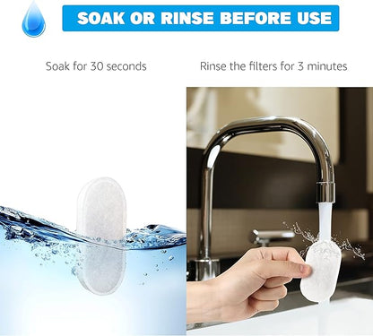 Cat Water Fountain Filter, 24 Pack Cat Fountain Filters, Cat Fountain Replacement Filter for 67oz/2L&108oz/3.2L Stainless Steel Pet Water Fountain (24 Filters & 24 Sponges)