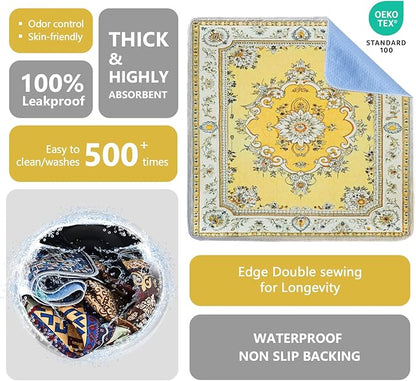 Qeils Washable Pee Pads, Reusable Puppy Pads Super Absorbent Leakproof Dog Training Pads, Non-Slip Wee Wee Pads for Crate, Floor, Potty Pads Feeding Mat Dog Pee 2 Pack 36"x36"