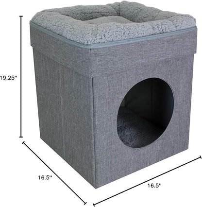 Kitty City Indoor Cat Cube Furniture, Gray Cube