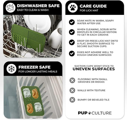 Pup Culture Dog Lick Mat for Dogs, Feeding Pad for Anxious Pets Plus 4 Different Puzzles for Mental Stimulation for Dogs - Supports Mental, Dental, and Digestive Health, Bite Resistant and Heavy Duty