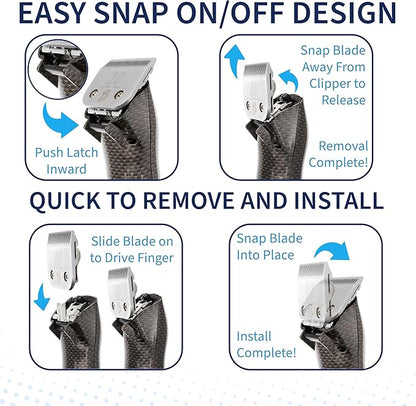 Detachable A Series 1 HT Clipper Blades for Dog Grooming Cut Length 1" - 25mm Japanese Carbonized Steel Dog Clipper Blades-Dog Grooming Blade Compatible A5 Series Clippers for Dog(1HT)