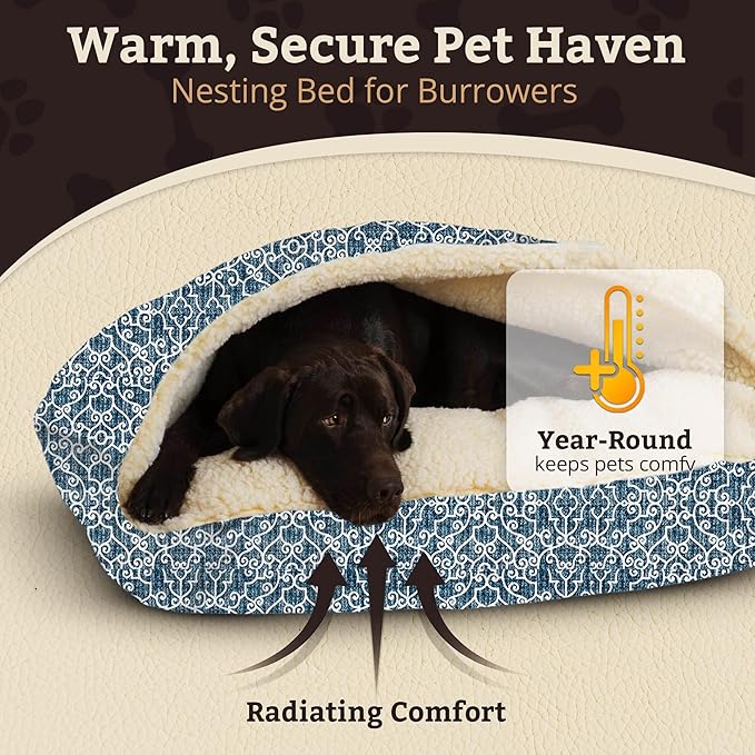 Snoozer Pet Products Luxury Rectangle Cozy Cave, Wag Collection, Small, Ramey Oxford