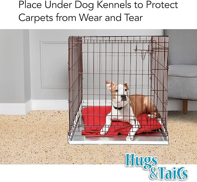 Under Pet Cage Mat for Bird Cages, Reptile Aquariums, Dog Kennels, Water-Resistant Pad for Hard Floors and Surfaces, 46 Inches x 96 Inches, Clear