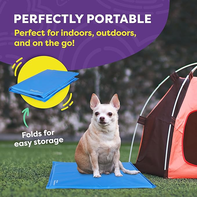 Hertzko Dog Mat & Chew Toy Set – Gel Pad with Innovative Gel Technology – Portable, Non-Toxic Pet Mat for Small to Medium Dogs & Cats up to 55 lbs – Ideal for Hot Days, Indoor & Outdoor Use