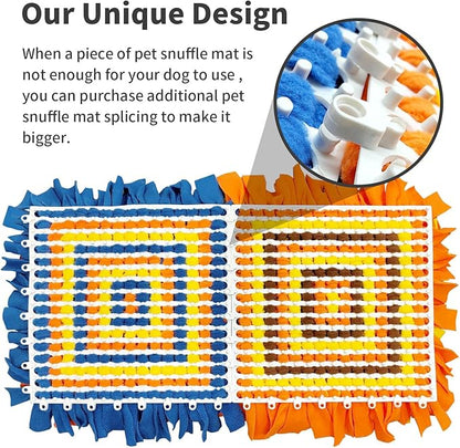 LIVEKEY Pet Snuffle Mat for Dogs, Dog Feeding Mat, Nosework Training Mats for Foraging Instinct Interactive Puzzle Toys (Blue&Orange&Yellow)