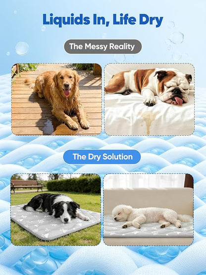 Rywell Super-Absorbent Cooling Mat for Dogs 30"x20" Arc-Chill 3.0 & Color-Changing Dog Cooling Mat, Stay Cool & Dry, Washable, Non-Slip Pet Bed Mat for Floors, Sofas, Kennels