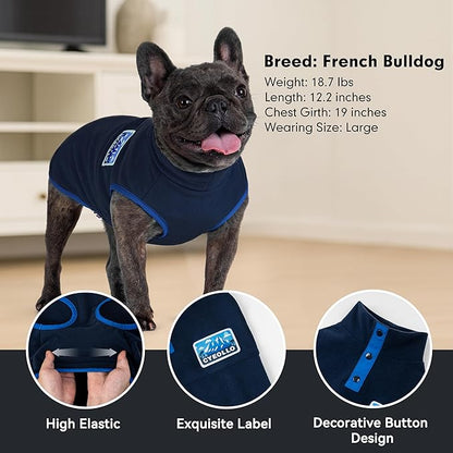 cyeollo Fleece Dog Sweater, Turtleneck Dog Sweatshirt Stretchy Pullover Fleece Vest Warm Winter Fall Clothes for Small Dogs Boy Pet Apparel, Navy Blue M