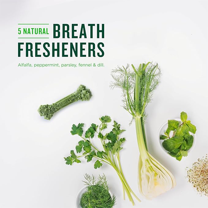 Minties Dental Chews for Dogs, 8 Count, Vet-Recommended Mint-Flavored Dental Dog Treats for Medium Dogs, Bones Clean Teeth, Fight Bad Breath, and Removes Plaque and Tartar