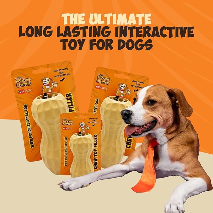 Peanut Butter Durable Chew Treat Toy for Dogs - Dog Chew Toys for Aggressive Chewers - Solid Natural Rubber Toy for Pet - Premium Treat Dispenser for Teething & Training - Small