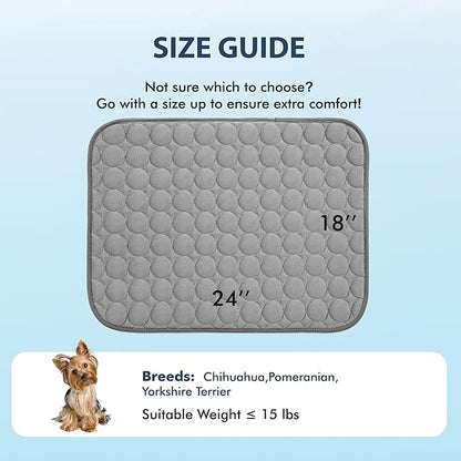 MICROCOSMOS Summer Cooling Mat & Sleeping Pad- Water Absorption Top, Materials Safe, Easy Carry, EZ Clean. Keep Cooling for Pets, Kids and Adults.(Drak Grey, 24" x18")
