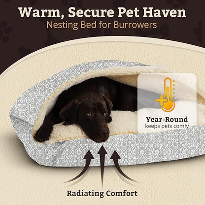Snoozer Pet Products Luxury Rectangle Cozy Cave, Wag Collection, Extra Large, Ramey Gray