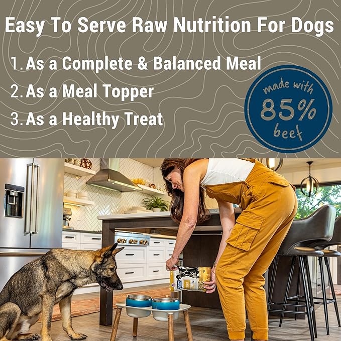 MONTANA DOG FOOD CO. Freeze-Dried Raw Beef Recipe Dog Food – Grain-Free, High-Protein Meal or Topper, Made in USA with USA Ingredients -6.4 oz Bag