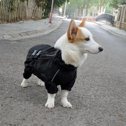 Dogs Waterproof Jacket, Lightweight Waterproof Jacket Reflective Safety Dog Raincoat Windproof Snow-Proof Dog Vest for Small Medium Large Dogs Black M