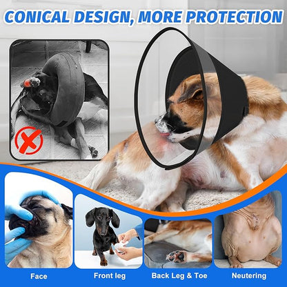 Dog Cone Collar with Soft Liner to Stop Licking, Elizabeth Recovery Collar After Surgery for Large Medium Dogs, Comfortable Pet Head Cone Alternative for Neutering Spay Injury (2XL)
