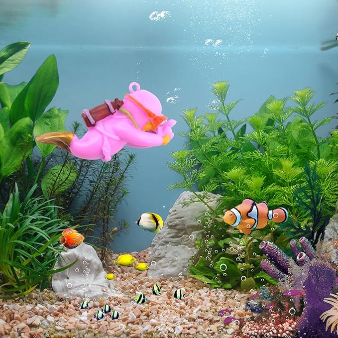 onesimcr Floating Fish Tank Decorations, Aquarium Decorations, Lovely Diver Fish Tank Decorations, Floating Device Fish Tank Accessories，Suitable for All Kinds of Fish Tanks(Purple)…