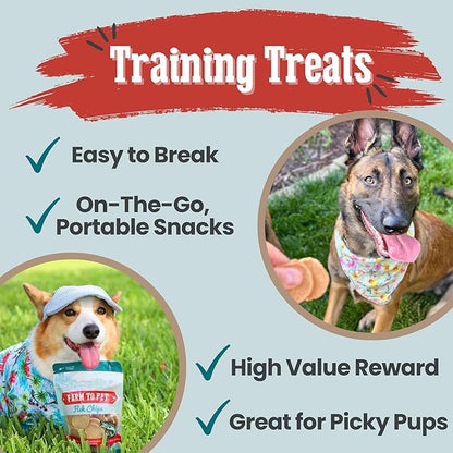 Farm To Pet - Dog Training Treats - 12 oz Fish Chips, Single Ingredient, Lean, All Natural, Healthy Treats for Small, Medium, Large Dog Breeds, & Puppies, Made in USA (12oz)