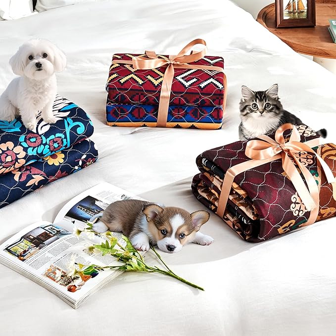 Qeils Washable Pee Pads, Reusable Puppy Pads 4 Pack 30"x34" Super Absorbent Leakproof Dog Training Pads, Non-Slip Wee Wee Pads for Crate, Floor, Potty Pads Feeding Mat Dog Pee