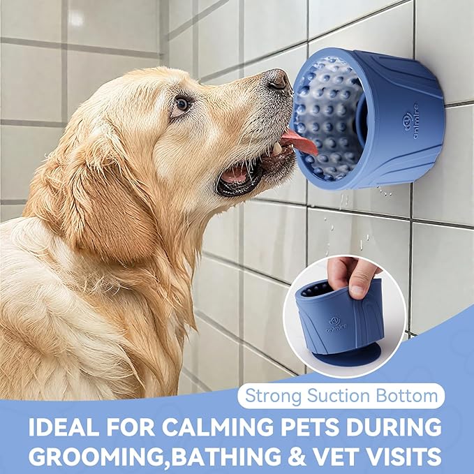 Dog Slow Feeder Lick Bowl, Anxiety Relief Dog Licking Mat Treat Dispenser, Non-Slip Anti-Choking Slow Eating Lick Bowl for Small Medium and Large Breed Dogs, BPA Free Silicone