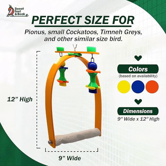 Sweet Feet and Beak Medium Whirly Bird - Perfect Cage Toy Stimulates Visual and Physical Activity - Safe, Non-Toxic, Cage Accessories for Medium Birds