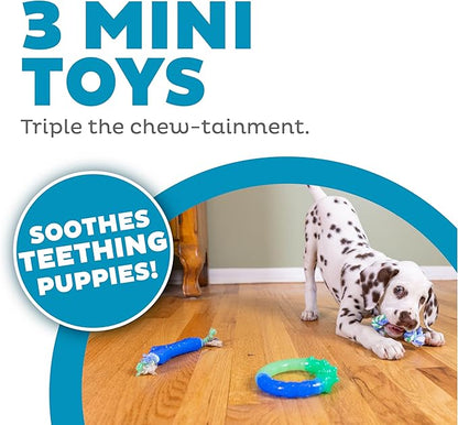 Outward Hound Orka Puppy Dental Chew Toys for Small Dogs & Teething Puppies - 3 Pack