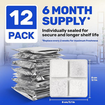 [12 Pack] Desiccant Bag for Petlibro Pet Feeder - Six-Month Supply Keeps Dog Food & Cat Food Dry + Fresh - Removes Moisture & Odors for Automatic Pet Feeders - Made from Silica, Carbon & Deoxidizer