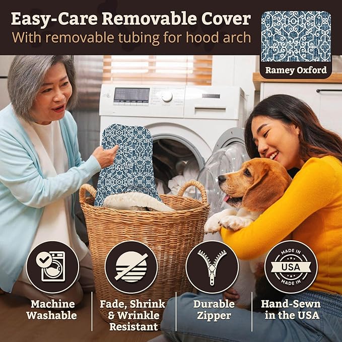 Snoozer Pet Products Luxury Rectangle Cozy Cave, Wag Collection, Medium, Ramey Oxford