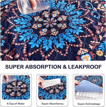 Qeils Reusable Puppy Pads, Washable Pee Pads Super Absorbent Dog Training Pads, Non-Slip Leakproof Wee Wee Pads for Crate, Floor, Potty Pads Feeding Mat Dog Pee 2 Pack 18"x24"