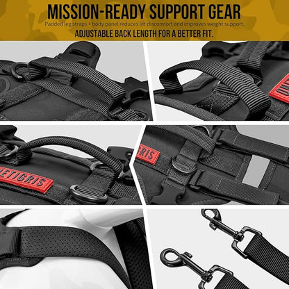 OneTigris Multi-Function Dog Lift Harness, All-Gender Dogs Friendly Design, Full Body Dog Sling Carrier with Three Handles Front/Rear Leg Assist for Arthritis, Help Em Up Harness for Dogs