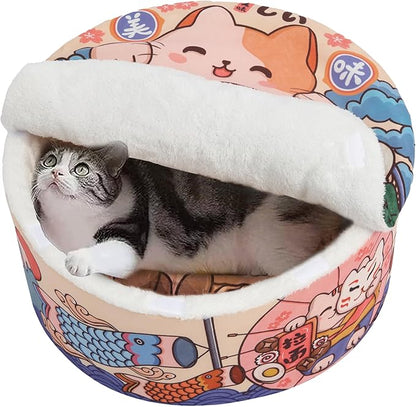 寵幸 Ramen Noodle Dog & Cat Bed,Keep Warm and Super Soft Creative Pet Nest for Indoor Cats,Removable Washable Cushion for Small Medium Large Dogs and Cats