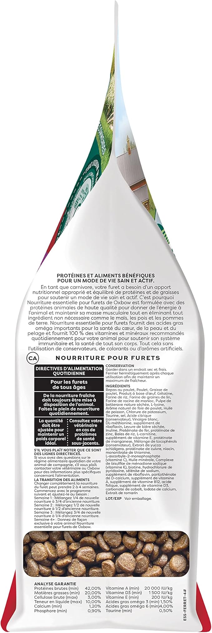 Oxbow Essentials Ferret Food, Vitamin & Mineral Rich Formula for Ferret, High Protein Food & High Fat, Small Animal Pet Products, Oxbow, Made in USA, 4 lb Bag