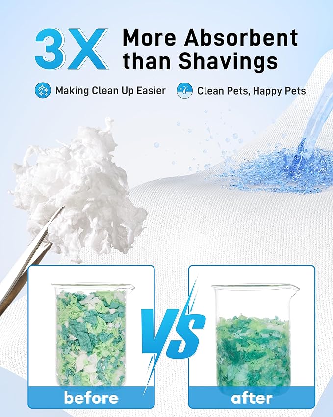 BUCATSTATE Hamster Bedding 70L, 99% Dust-Free Guinea Pig Paper Bedding Odor Control Paper Bedding, Cozy Small Animal Bedding for Rabbit Rat Syrian Dwarf Hamsters Gerbils (Mint)