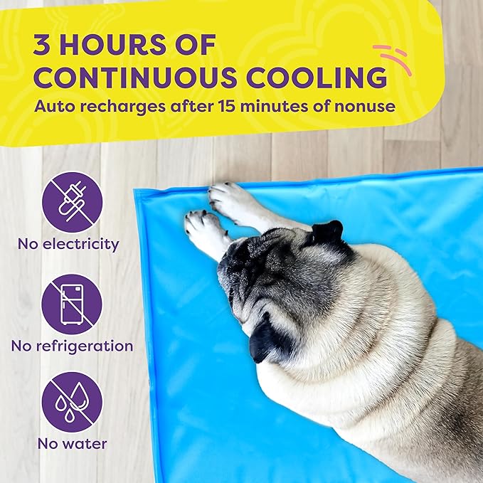 Hertzko Dog Mat & Chew Toy Set – Gel Pad with Innovative Gel Technology – Portable, Non-Toxic Pet Mat for Small to Medium Dogs & Cats up to 55 lbs – Ideal for Hot Days, Indoor & Outdoor Use