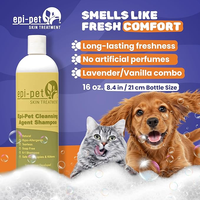 Epi-Pet Cleansing Agent Pet Shampoo, 16-Ounce