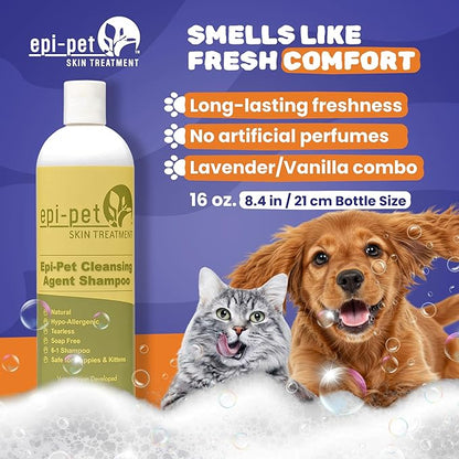 Epi-Pet Cleansing Agent Pet Shampoo, 16-Ounce