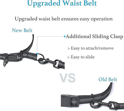 iYoShop Retractable Hands Free Dog Leash - Dual Handle Bungee Waist Leash for Small, Medium and Large Dogs (Small, 8-25 lbs, Black)