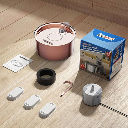 Tomxcute Glass Cat Water Fountain - 108oz/3.2L Ultra-Quiet Cat Fountain for Drinking, Elegant Easy to Clean Glass Pet Water Fountain for Cats, Small Dogs, Multiple Pets, Model Number P11G1