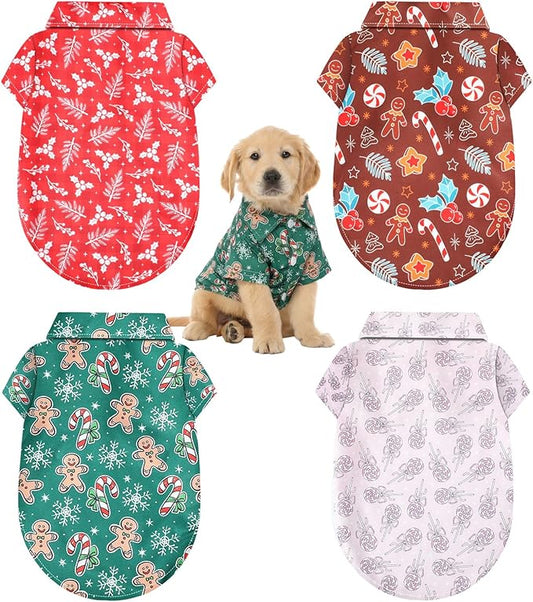 Weewooday 4 Pack Dog Shirts Pet Costumes Funny Pattern Soft Dog T-Shirt Pet Outfit for Small Medium Large Dogs Cats Cosplay Party (XXL)