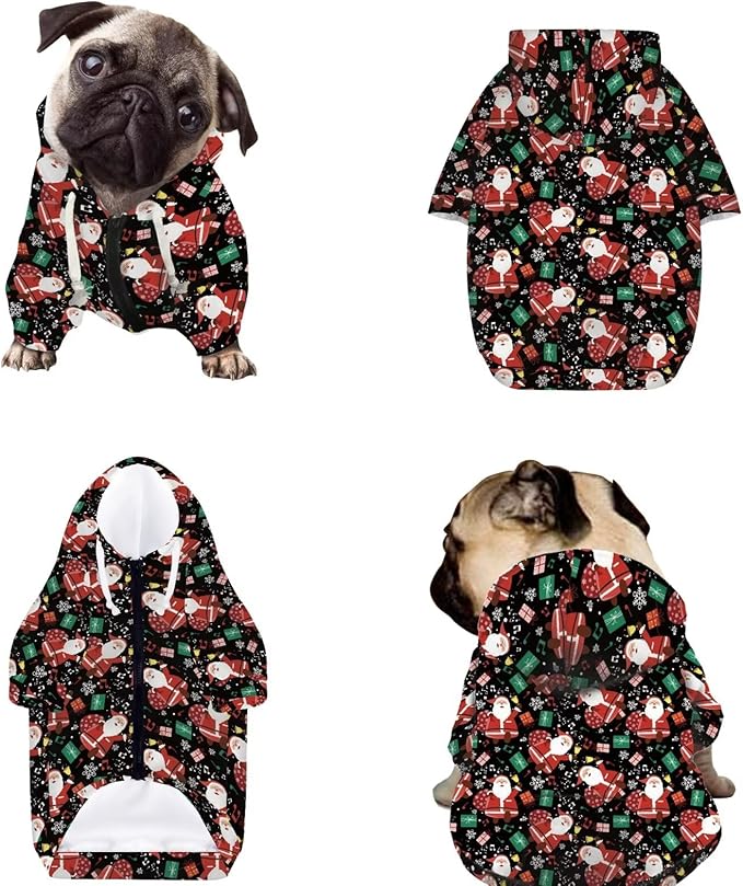 Christmas Family Pajamas Matching Sets with Pockets Dog Costumes for Small Dogs Long Sleeve Sleepwear Plus Size