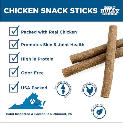 Premium Chicken Treat Sticks - 32 Count (Pack of 1) - Natural, Collagen-Rich, High-Protein, Promotes Dental Health, Great for Small, Medium, Large, Puppies