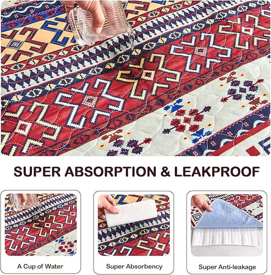 Qeils Washable Pee Pads for Dogs, Reusable Puppy Pads Super Absorbent Leakproof Dog Training Pads, Non-Slip Wee Wee Pads for Crate, Floor, Potty Pads Feeding Mat Dog Pee Extra Large Pee Pads 72"x72"