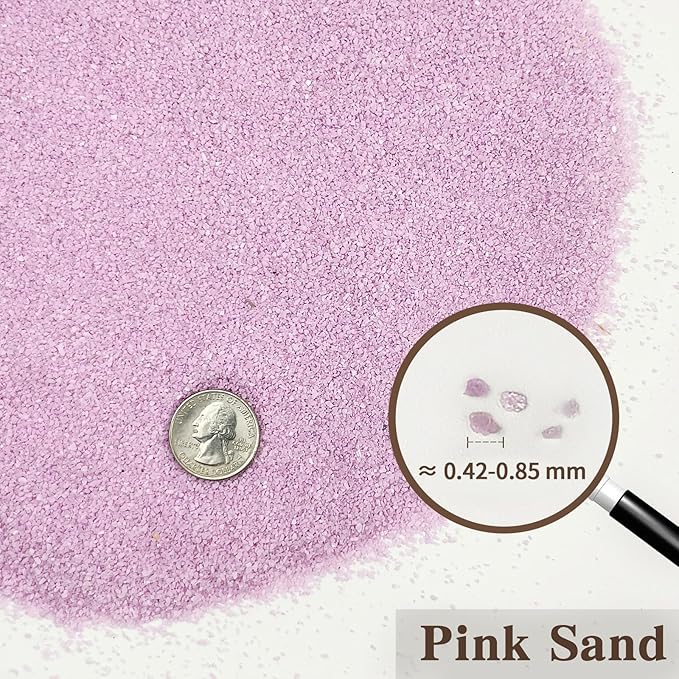 5 lbs Pink Sand, 0.4-0.8 mm Decorative Sand for Aquarium, Fish Tank, Paintings, Candle, Vase Filler, Wedding Ceremony, Arts Crafts and Bowl Fillers