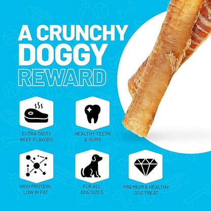 Sitka Farms Beef Split Trachea Canoe 6" - 20 Pieces - Dental Health Treat - Bone and Chews - 100% Natural Premium Dog Treat Long Lasting for Medium Large and Small Dogs