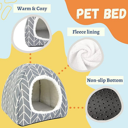 Tierecare 2 Pack Guinea Pig Hideout Bed Dwarf Rabbit House Cave Accessories Cozy Hide-Out for Little Bunny Hedgehog Ferret Chinchilla&Other Small Animals