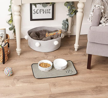 Bone Dry Machine Washable, Ultra Absorbent Pet Mat, 10x18, Brown Stripe