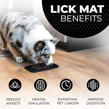 Pup Culture Dog Lick Mat for Dogs, Feeding Pad for Anxious Pets Plus 4 Different Puzzles for Mental Stimulation for Dogs - Supports Mental, Dental, and Digestive Health, Bite Resistant and Heavy Duty