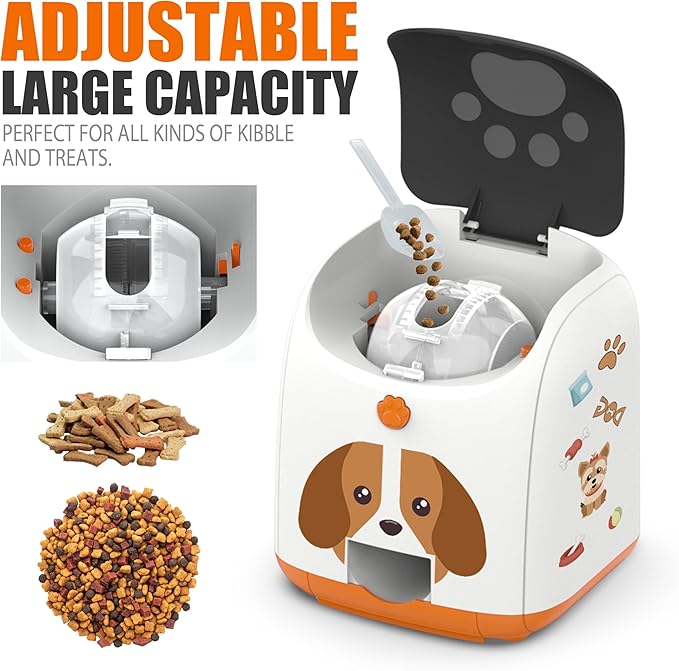 Dog Puzzle Feeder Toy – Remote Control Automatic Treat Dispenser with Light, Interactive IQ Training Slow Feeder, Large Capacity for All Dog Breeds