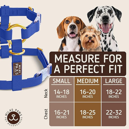 Waterproof No-Pull Dog Harness – Adjustable, Durable & Odor-Free Coated Webbing Harness for Small, Medium & Large Dogs – Easy Clean Adventure Gear by Mila’s Paws (Savage Sunset Orange, M)