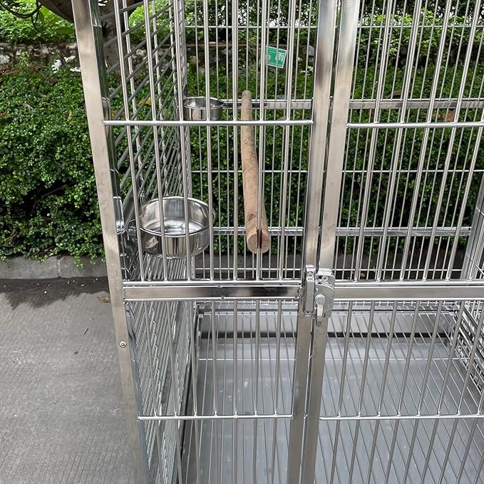 BMWPET SUS201 Stainless Steel Dome Top Style Bird Cage Parrot Cage 80"X40"X78"