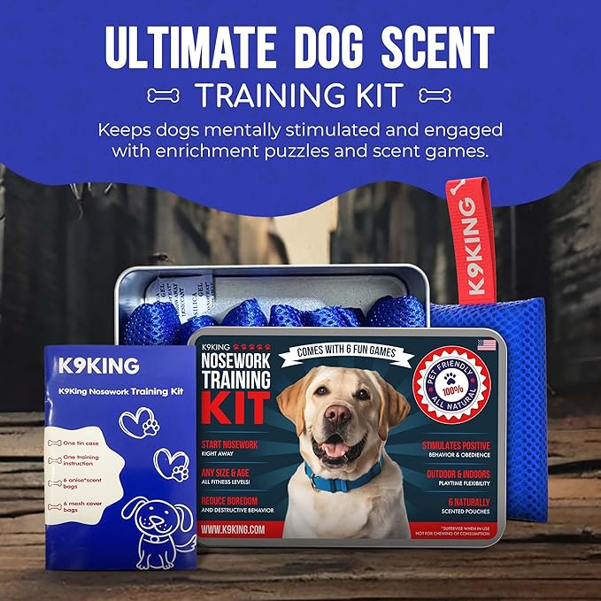 Interactive Dog Scent Training Kit Fun - Nose Work for Dogs, Hide and Seek Dog Toys, Enhance Dog Brain Games, Nose Scent work Games for All Ages Dog, Dog Scent Training Box, Scent Work Kit for Dogs